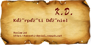Kárpáti Dániel névjegykártya